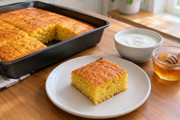 Кукурузный хлеб с мёдом в аэрогриле