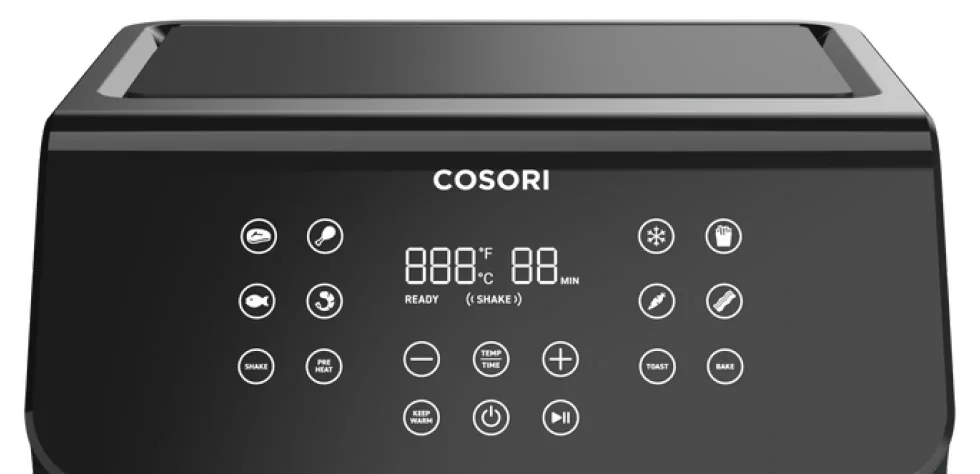 Панель управления аэрогриля Cosori Premium II Plus крупным планом