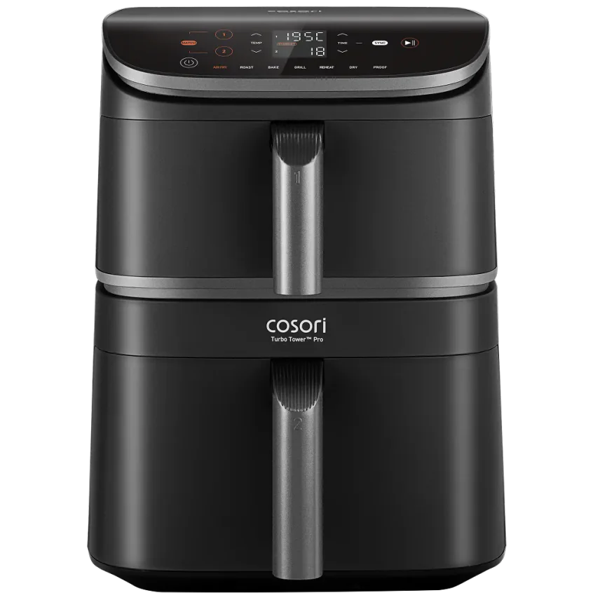 Аэрогриль Cosori Air Fryer TurboTower Pro, 10,8 л, две камеры