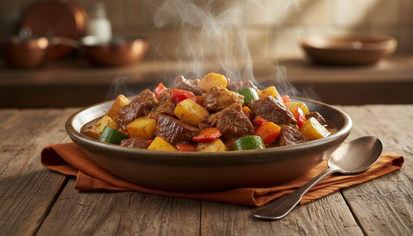 Овощное рагу с мясом в аэрогриле