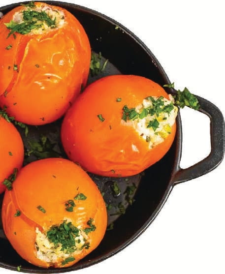 Фаршированные помидоры с веганской фетой