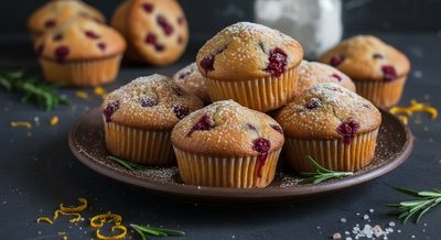 Апельсиновые маффины с клюквой