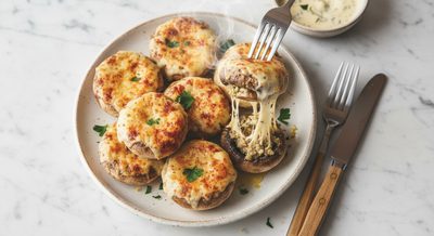 Грибы, фаршированные сыром