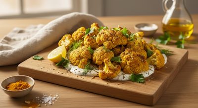 Запеченная цветная капуста с куркумой