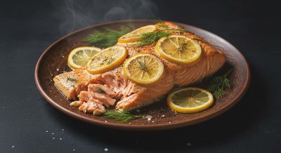 Лосось с укропом и лимоном