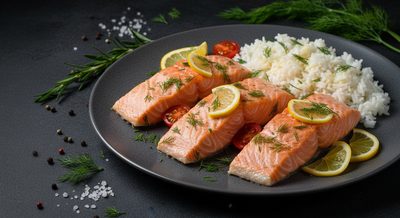 Лосось с лимоном и укропом