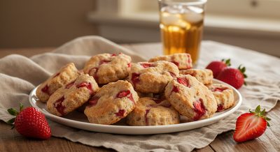 Сливочные пирожные с клубникой