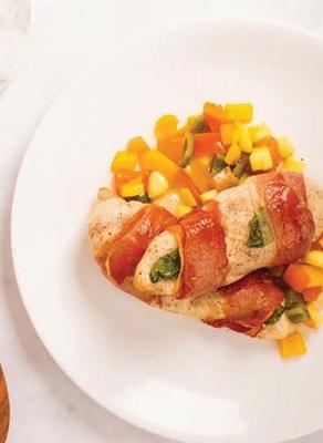 Курица Сальтимбокка с запечёнными овощами